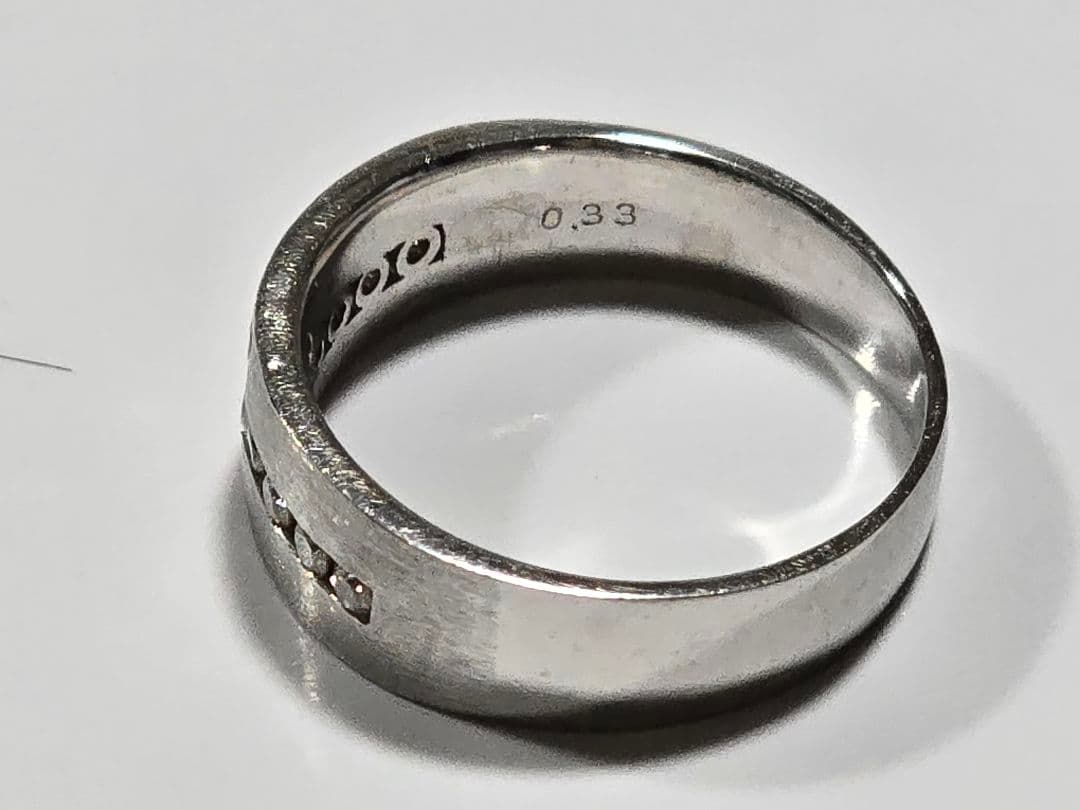 レオダイヤ0.33 K18WG 6.9g 18号 クロスデザイン リング