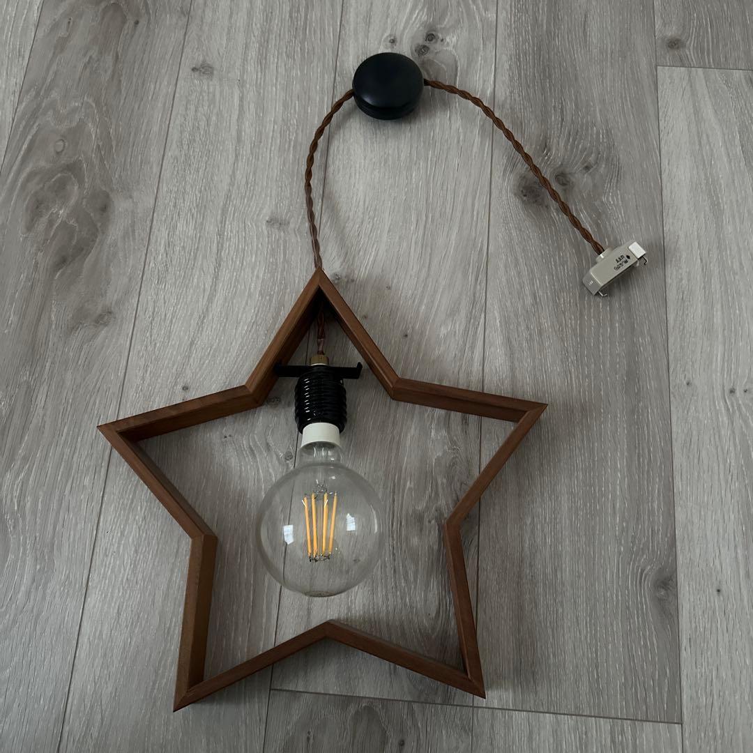 unico 照明 星型ライト ブラウン - メルカリ
