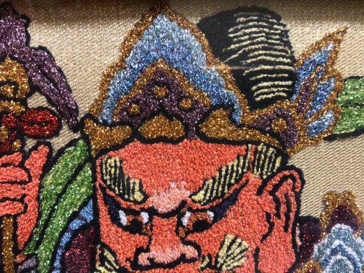 高級　開運七福神　刺繍額