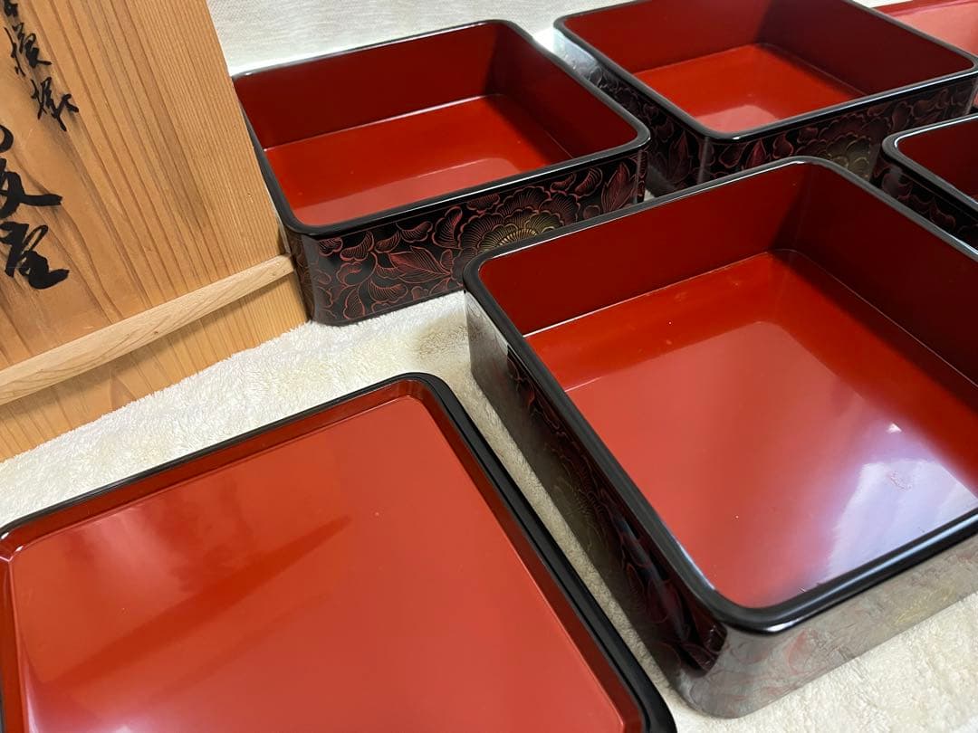 《美品》輪島塗　石川堂謹製　重箱　四段重 工芸品