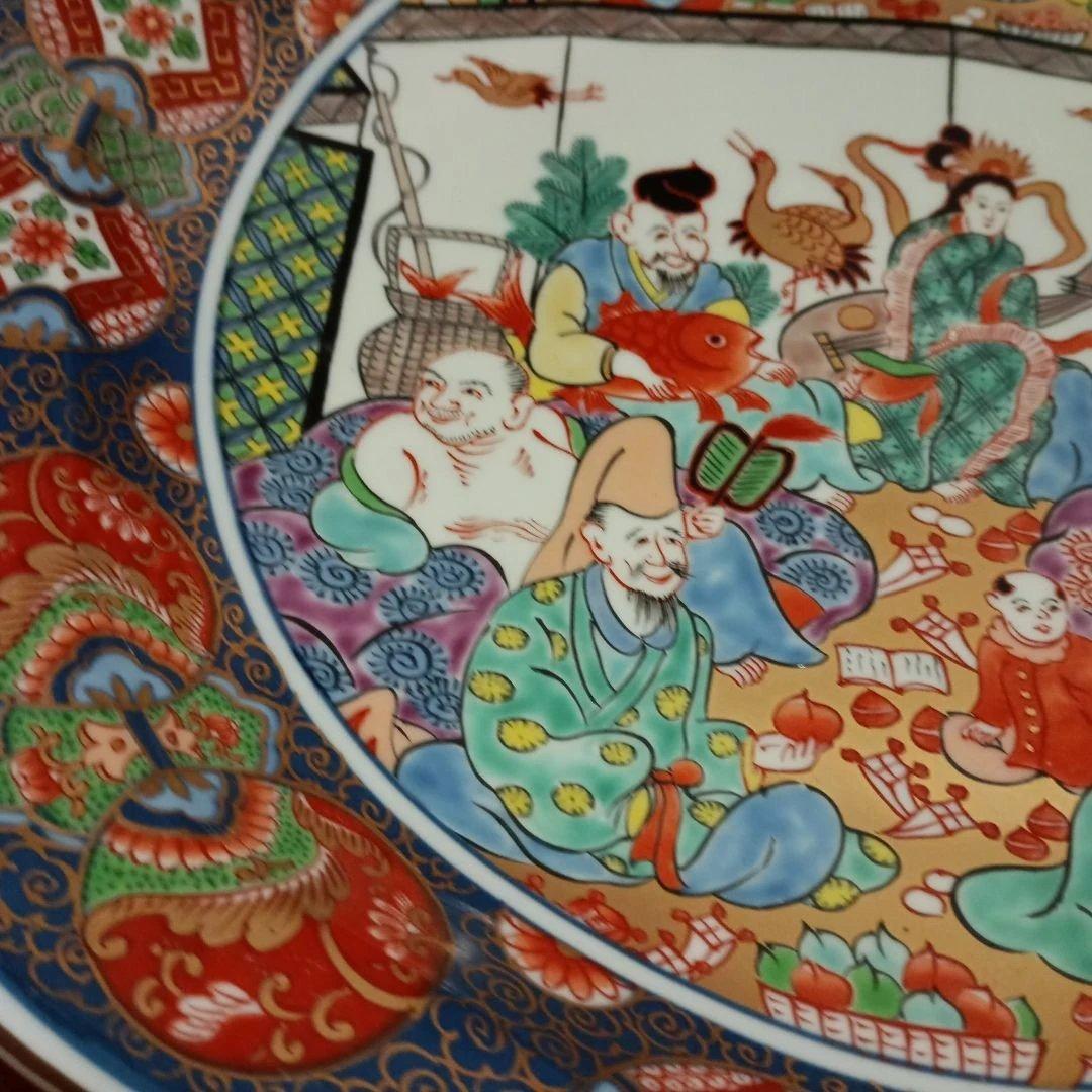 八角形の伝統的な絵柄陶器皿