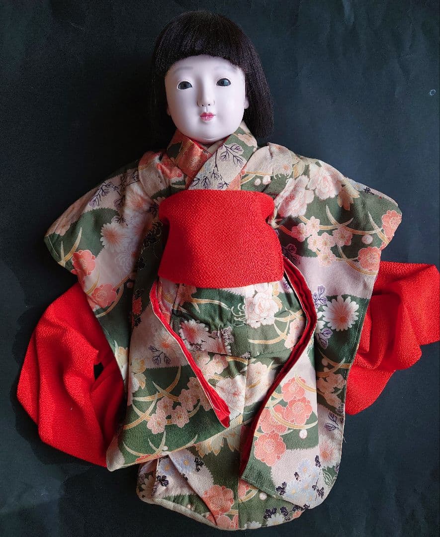 市松人形着物の仕立て アンティーク 市松人形の着物 大正期の縮緬 袷