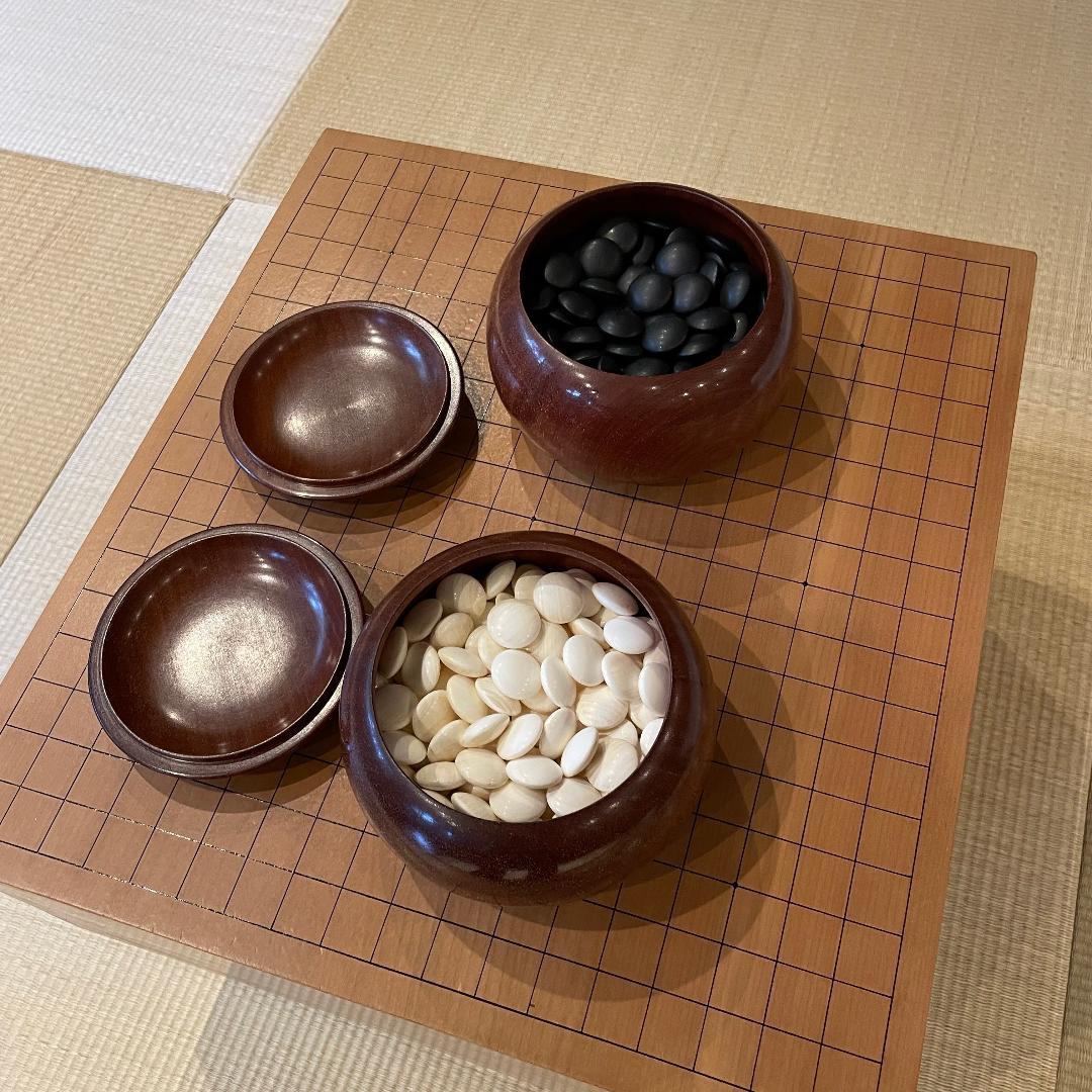 碁盤 本榧 5.7寸 碁石付きセット 桐カバー及び桐碁笥箱付き K2467