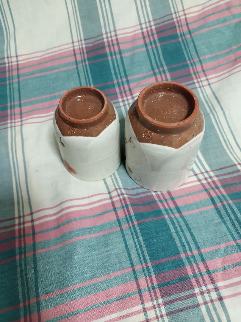 京焼/紅白梅/陶あん/湯呑/新品/2客/夫婦セット/木箱