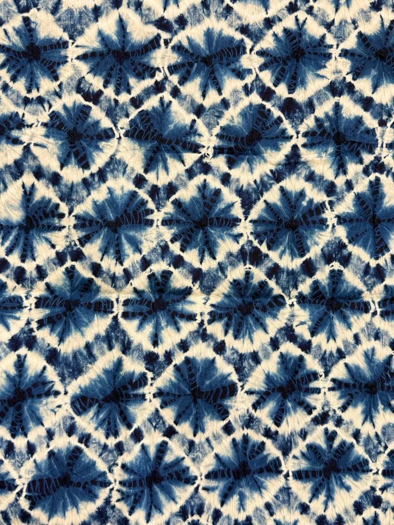 N 「片野絞り」民藝 藍染絞り職人 片野かほり 藍染絞り布 国展 有松