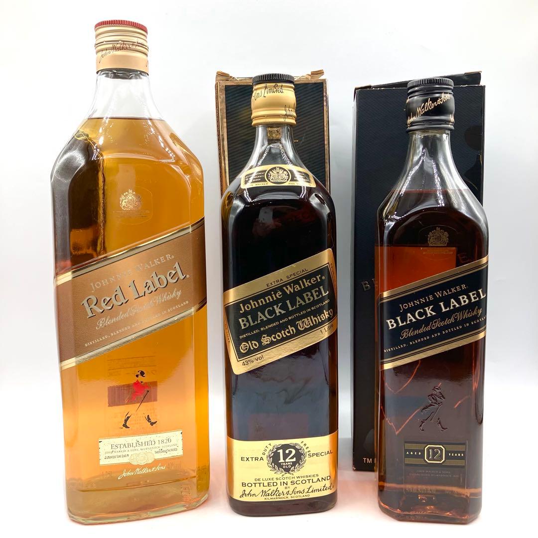 未開栓 ジョニーウォーカー 3本 レッド ブラック ラベル ウイスキー 特典付き・限定100セット】ジョニーウォーカー レッドラベル＆ブラック