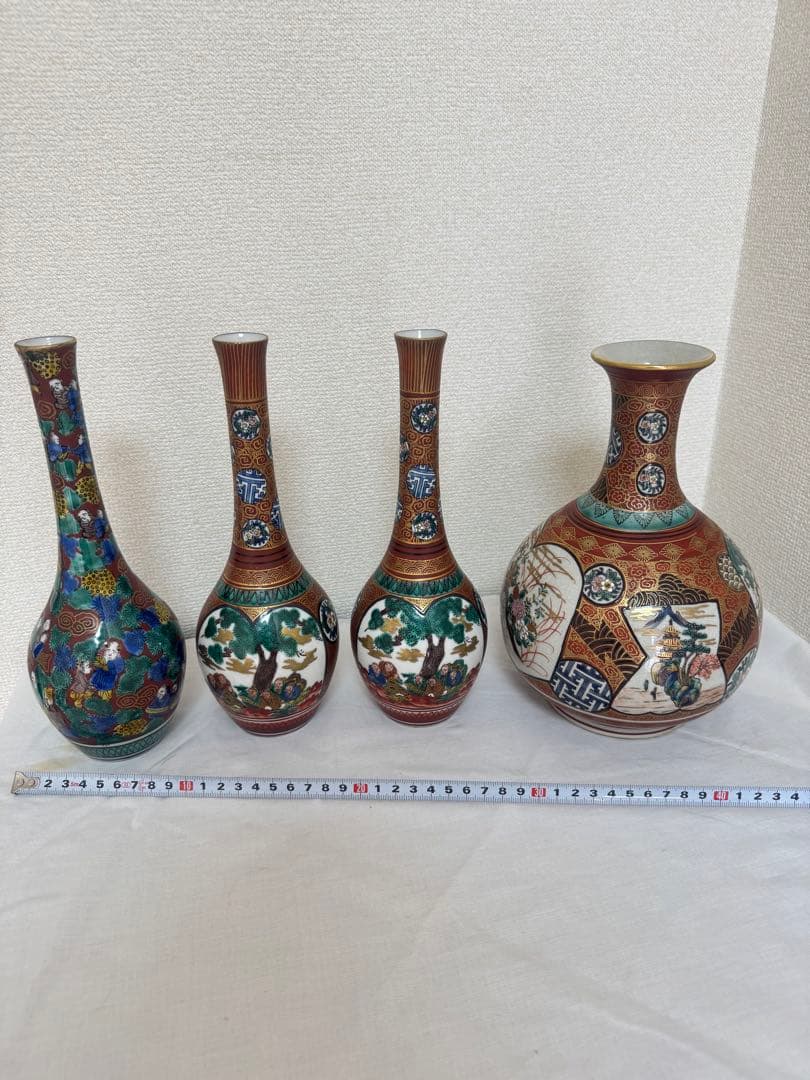 九谷庄三　木米　九谷焼花瓶　アンティーク