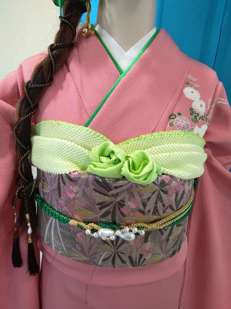 振袖フルセット、振袖鈴乃屋、成人式、重ね衿、帯揚げ帯締め、西陣袋帯