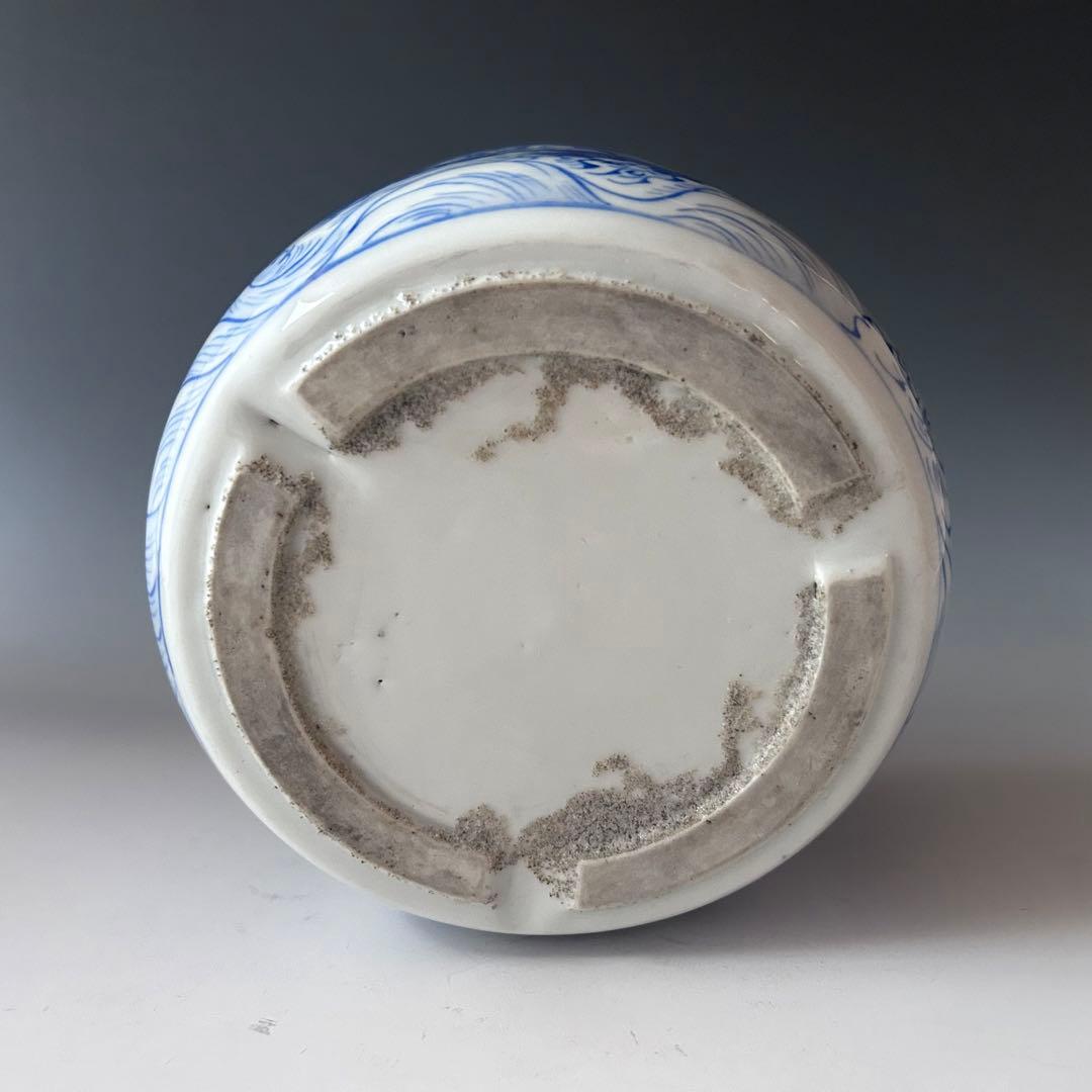 茶道具　新渡　染付　鶴絵　水指　中国　茶会　初釜　稽古　棚　しんと　そめつけ