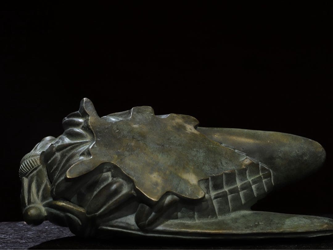 旧蔵　時代物　セミ香爐 純銅製　文房具　文鎮　アンティーク　時代物　古美術　置物