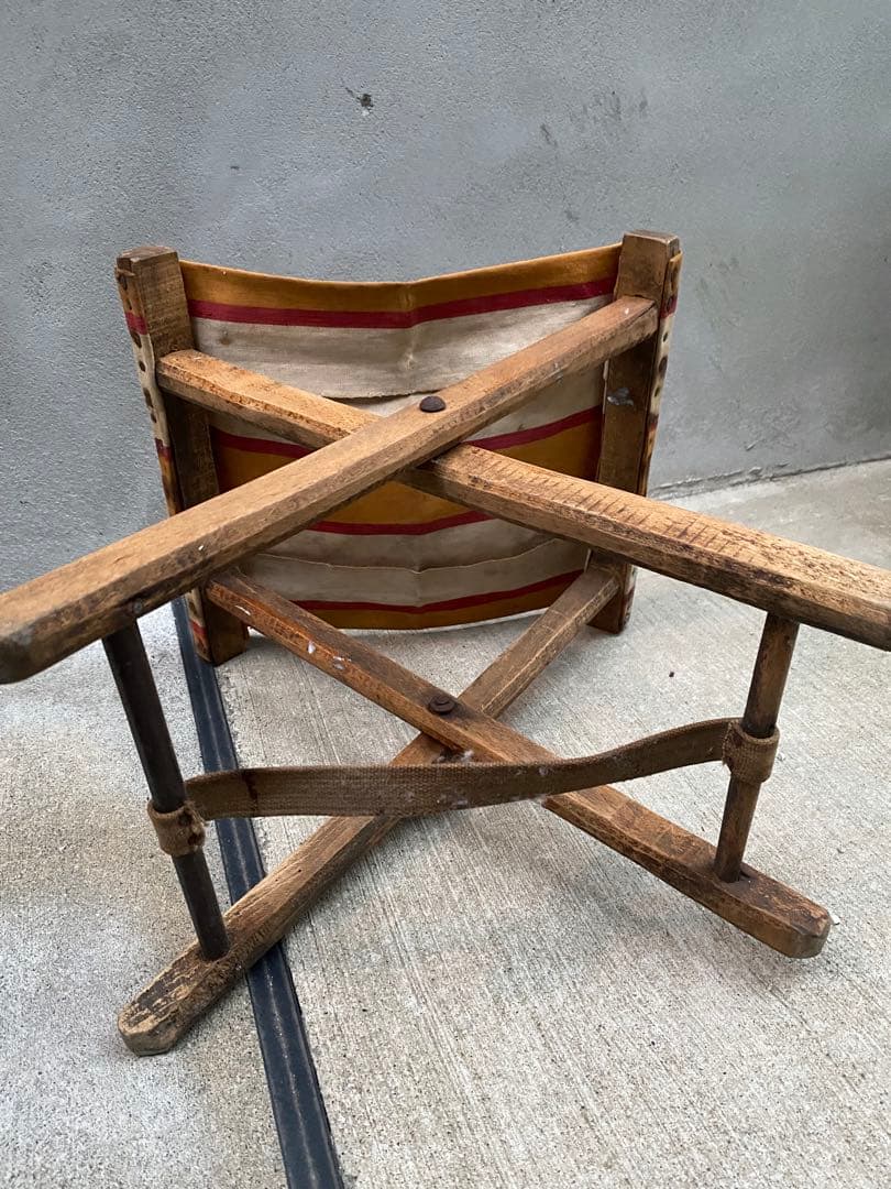 値下中‼️希少‼️ベルギーアンティーク木製折りたたみスツール