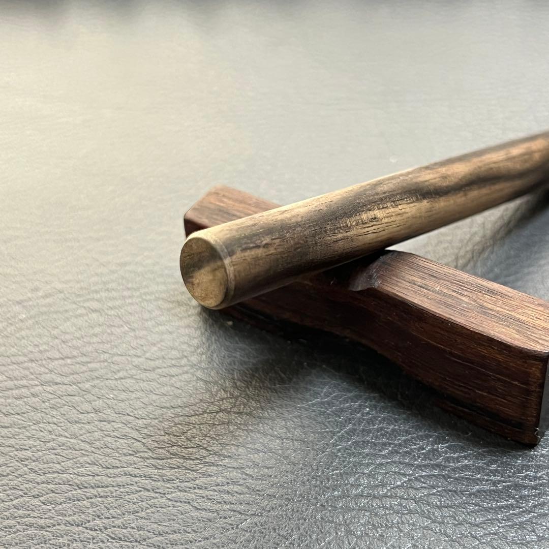 37黒柿墨流し　木製キャップ芯ケース　木目揃え　無塗装