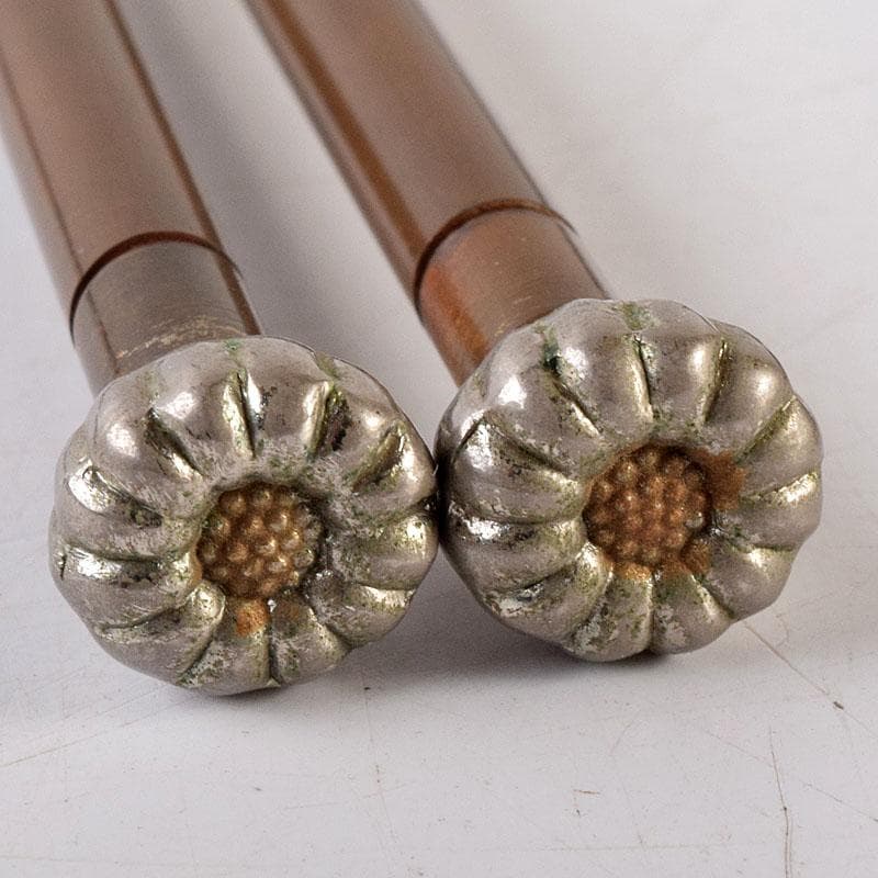 茶道具　銅製2膳　鉄製3膳　火箸　五膳まとめて　箱付　C　8032