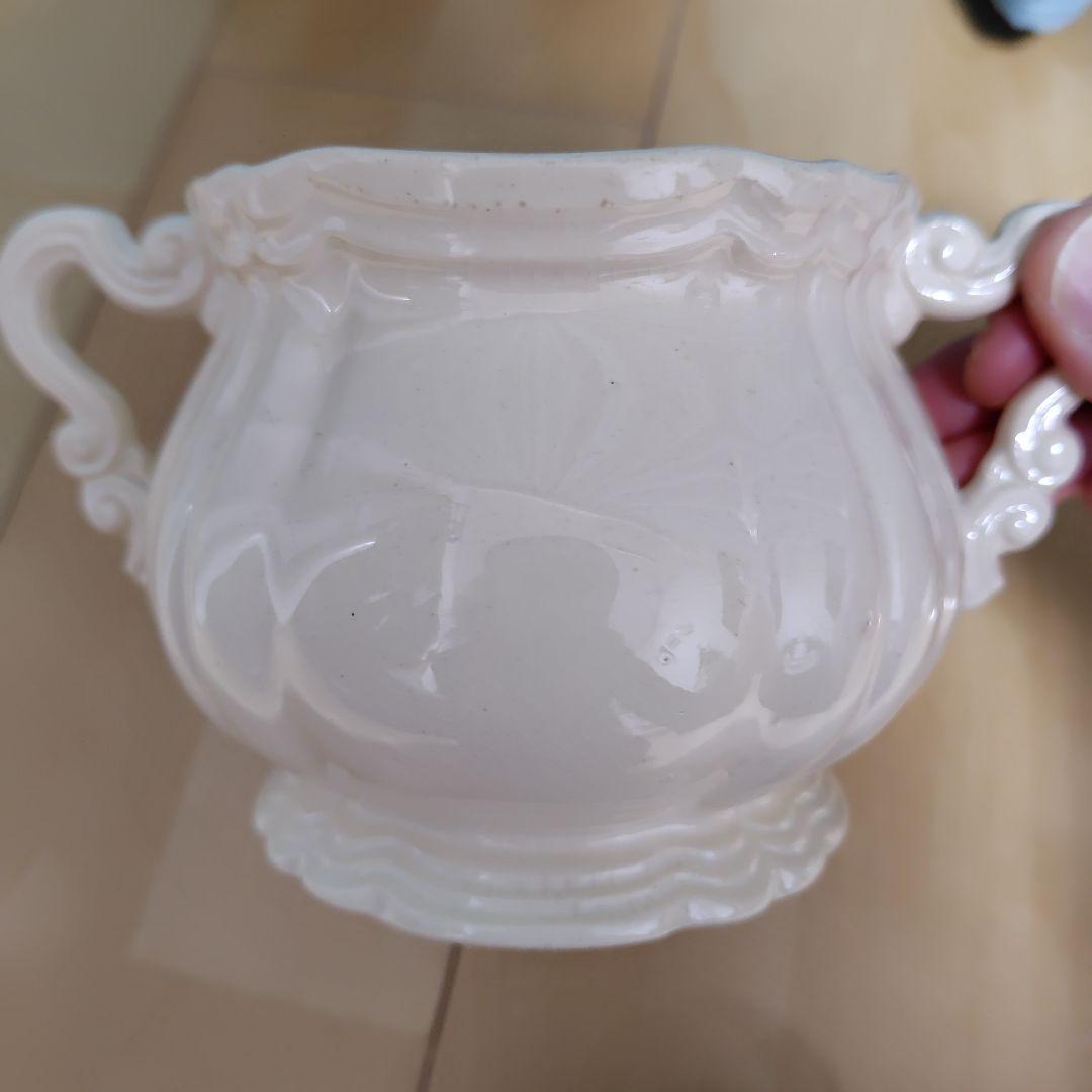 サルグミンヌ 花リム ポット＆シュガーポット セット アンティーク