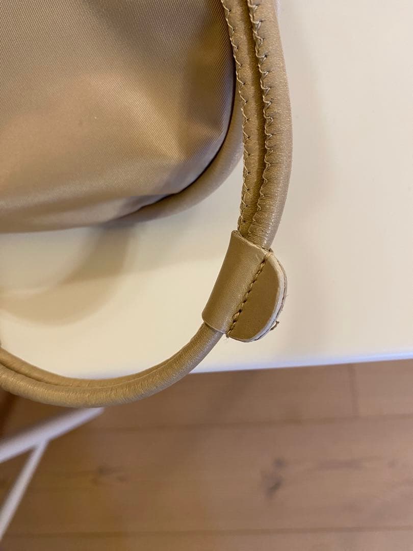 【お値下げ】セリーヌCELINEベージュ ナイロン 巾着型 ショルダーバッグ