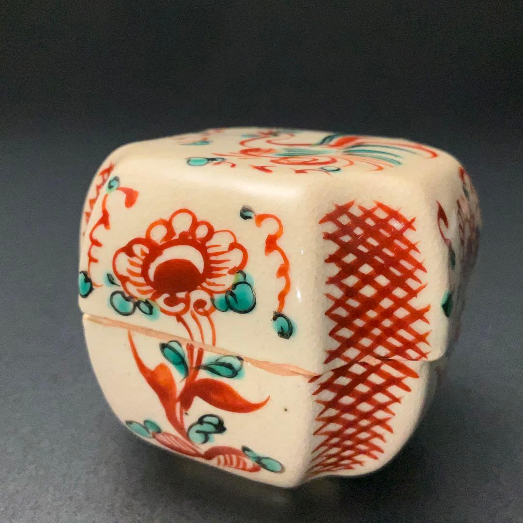 香合 赤絵呉須香合 瑞山 花鳥 共箱 R1232ダW - メルカリ