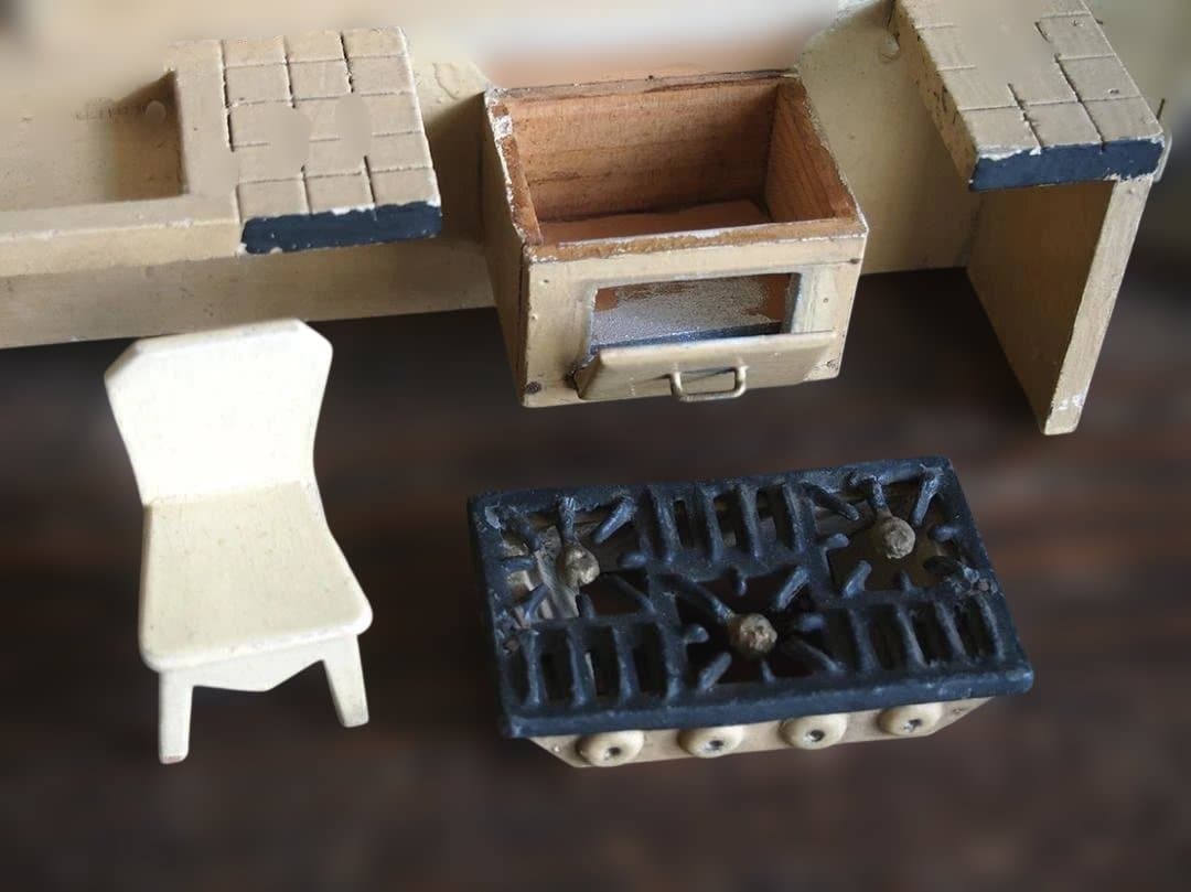 木製ドールハウス 家具 6点セット キッチン ミニチュア アンティーク/K321