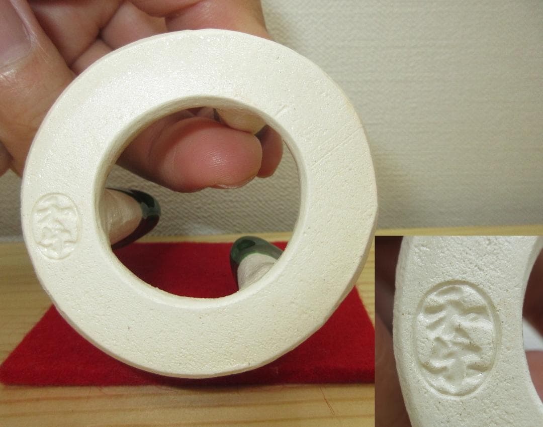 送料込【逢絢亭・新品】茶道具 蓋置 楽焼 五徳蓋置 川崎和楽 共