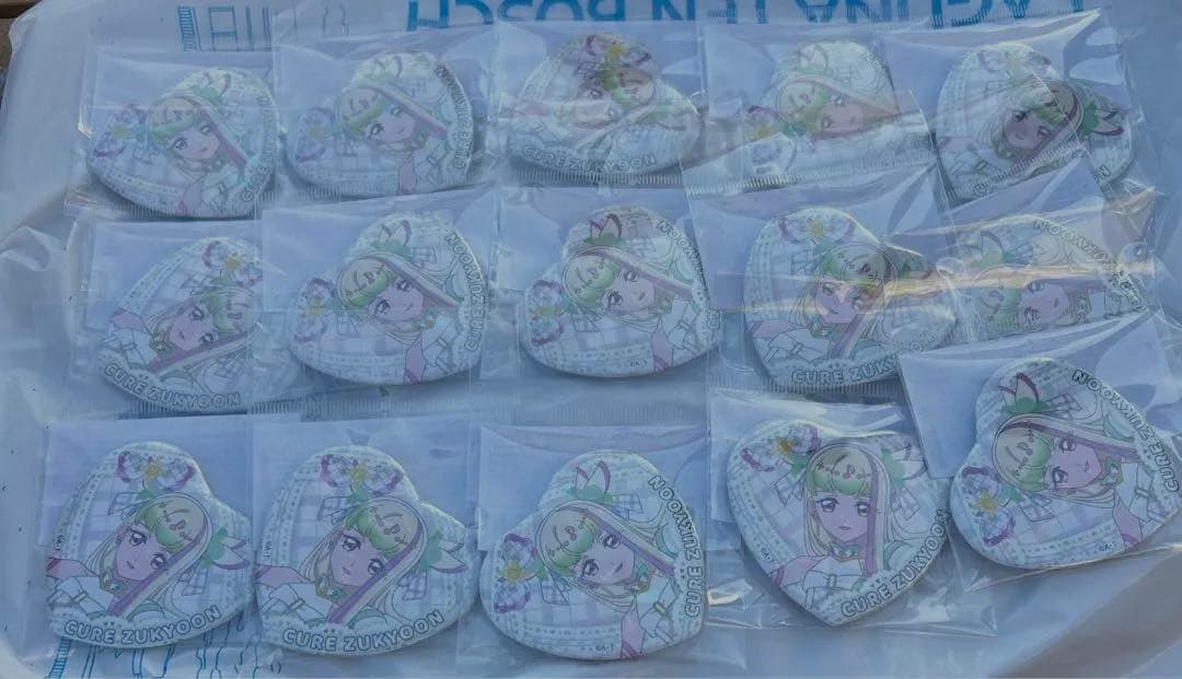 15個プリキュア キュアズキューン　田中ぷりん　プリルン　ハート缶バッジフェスタ 15個プリキュア キュアズキューン 田中ぷりん プリルン ハート缶バッジ