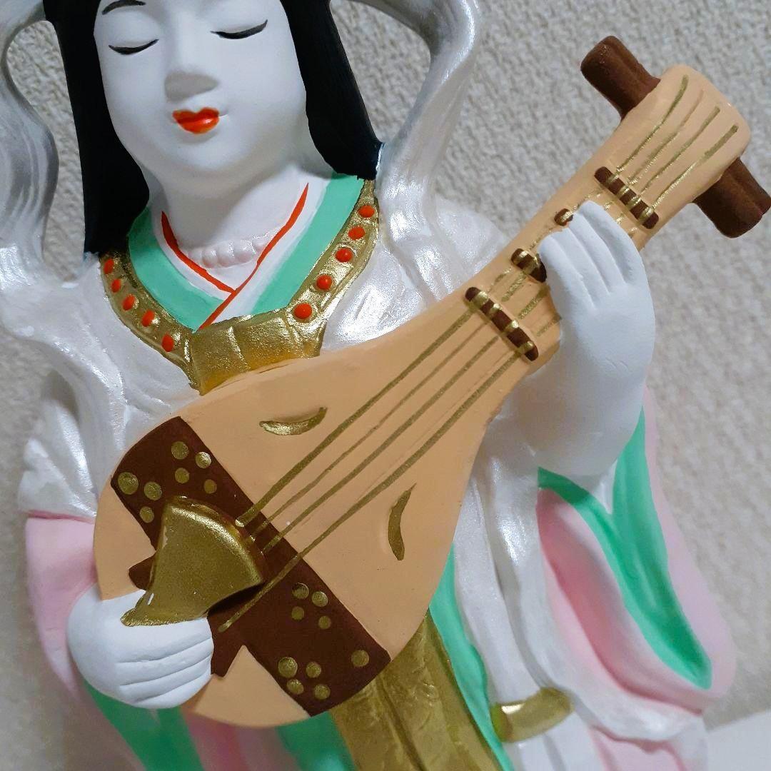 092 開運招福の縁起物！陶器製 笑門七福神 弁財天 特大 昭峰作 - メルカリ