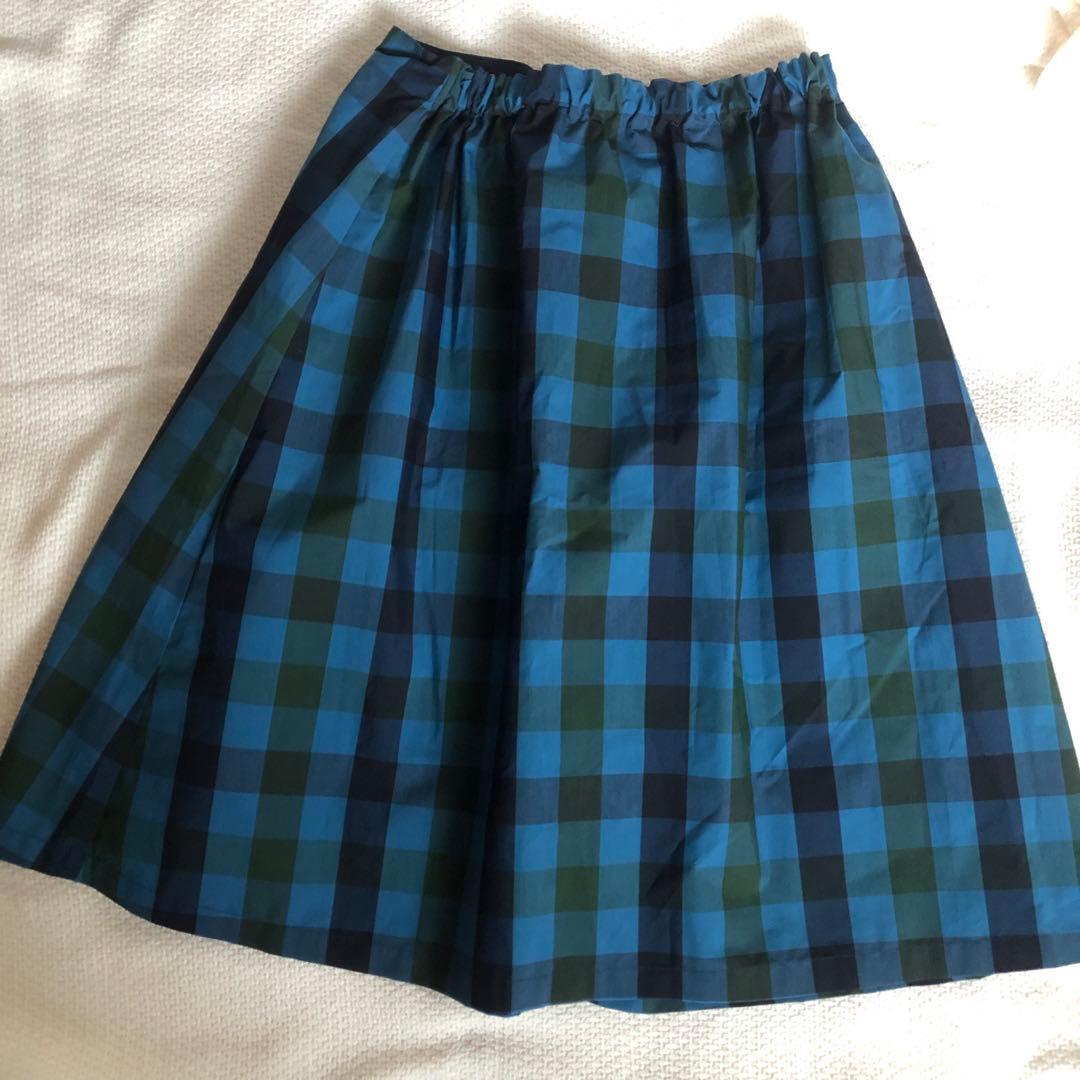 familiar ファミリア グリーンチェック　スカート