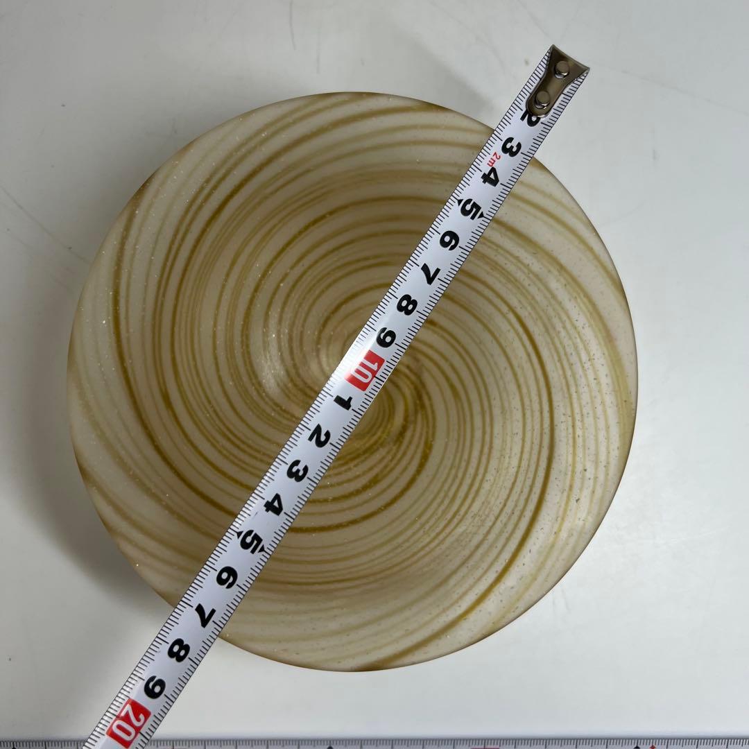 ☆茶③ 山下瑠風 義山 忍冬 ガラス 平茶碗 共箱 口径14.3