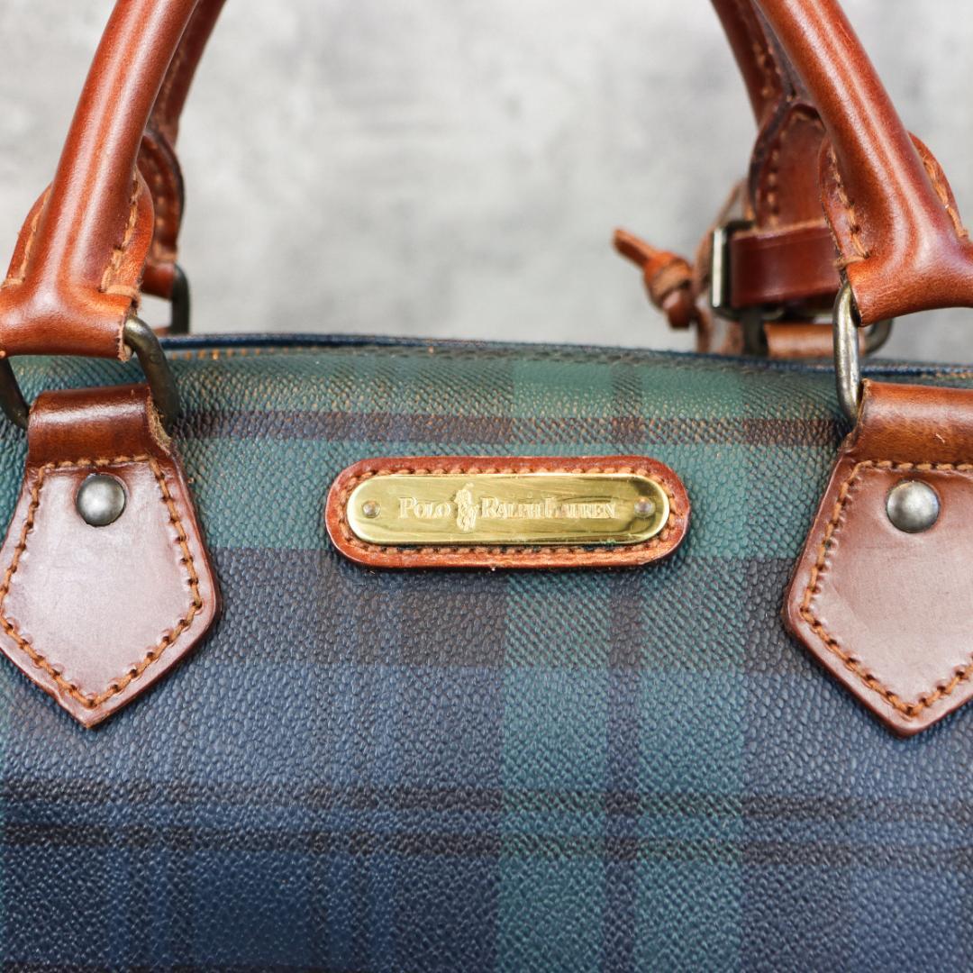 POLO RALPH LAUREN チェック柄 ハンドバッグ ボストン型