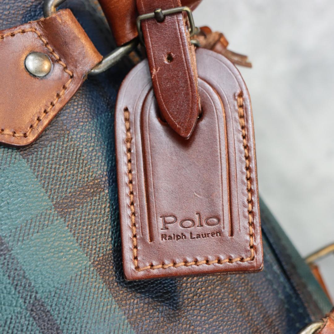 POLO RALPH LAUREN チェック柄 ハンドバッグ ボストン型