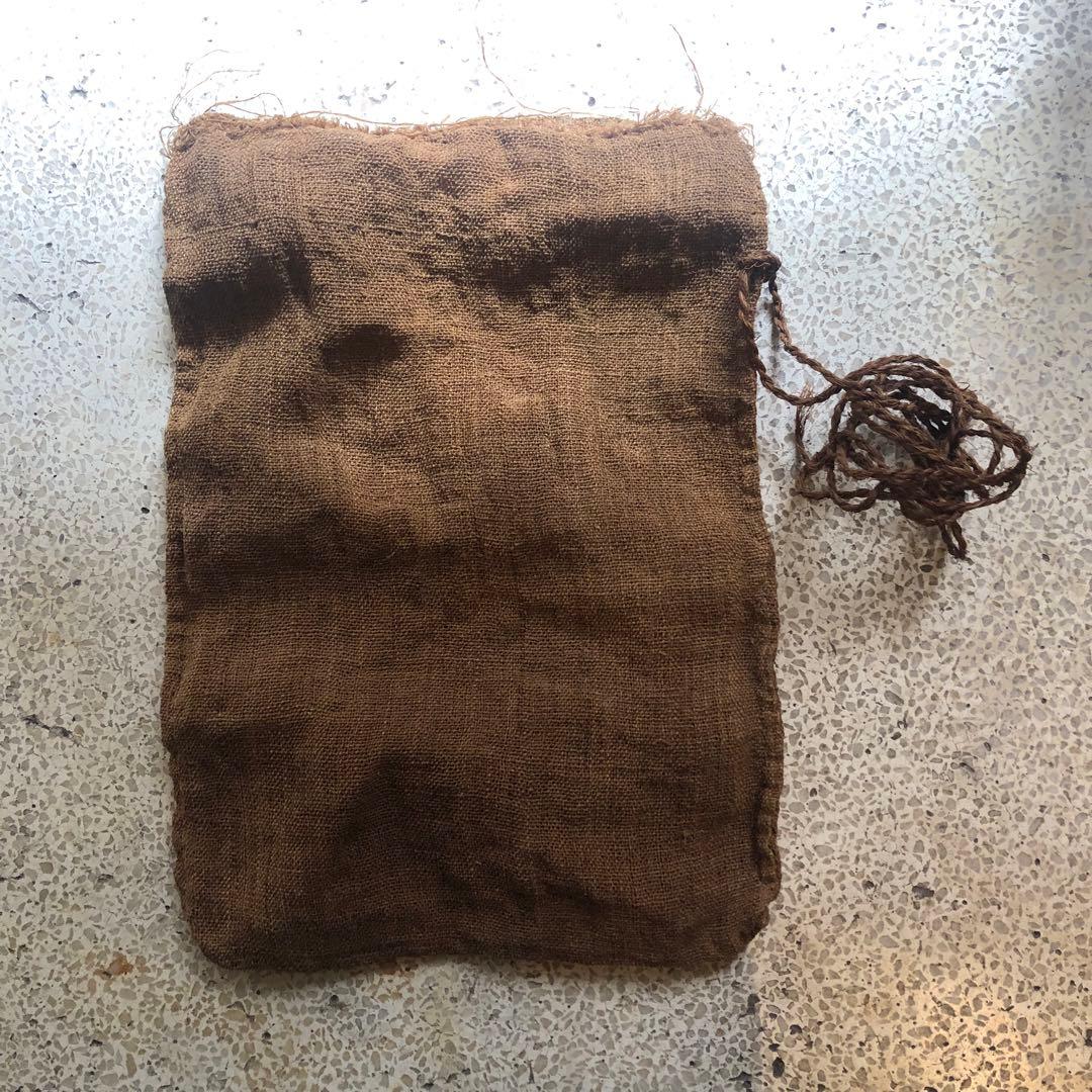古シナ布　科布　襤褸 東北地方 大正時代 古袋 アンティーク　しな布