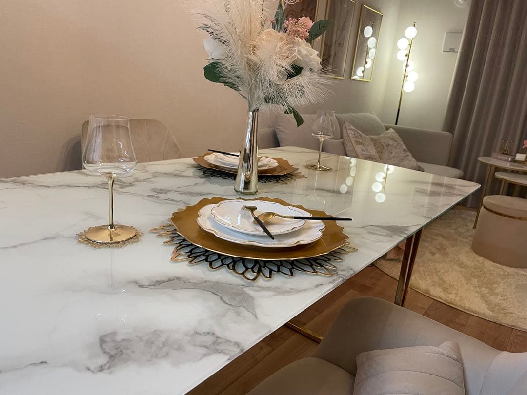 フランフラン Francfranc フェリシテ ダイニングテーブル （大理石）