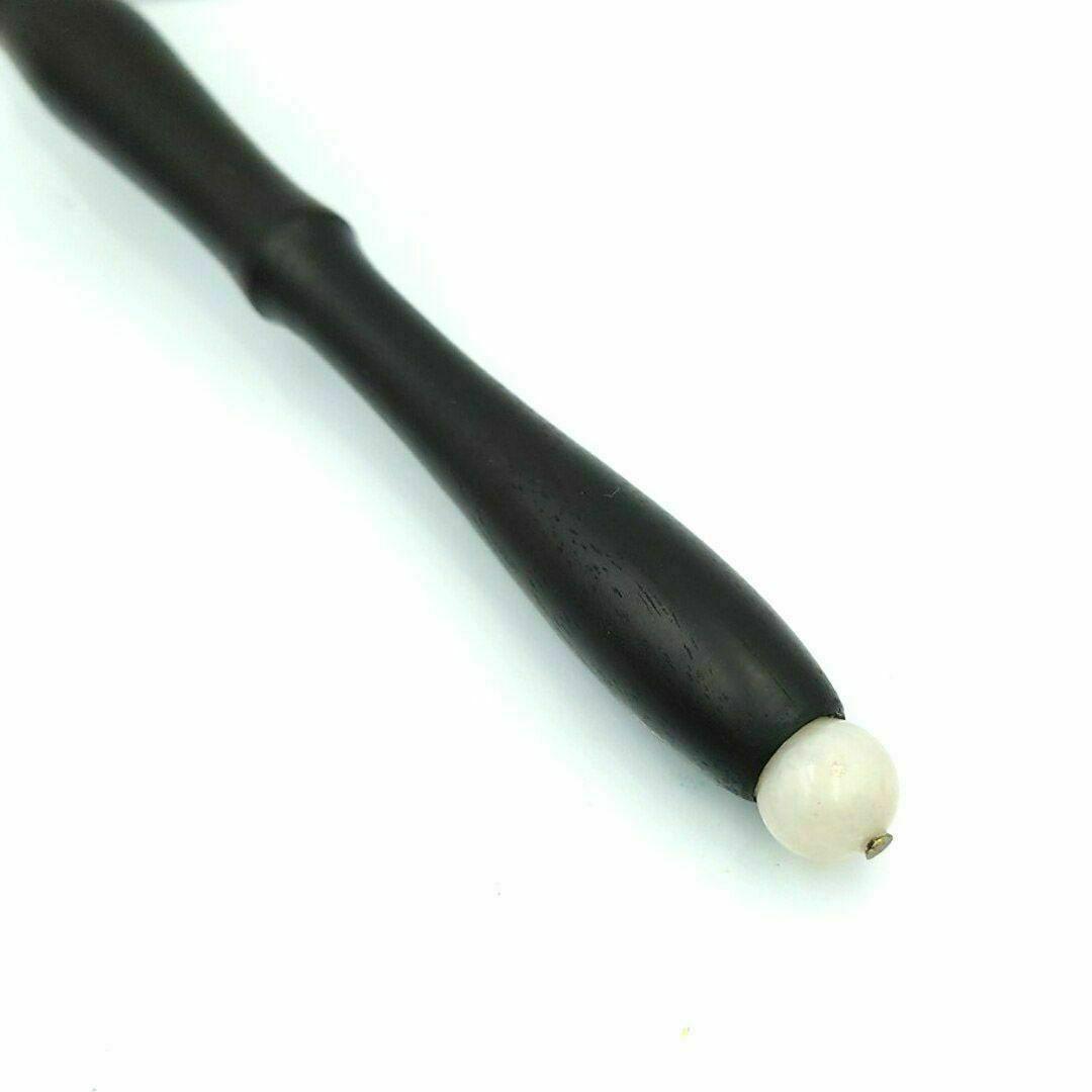 黒檀 ガラスペン木軸 No.12 ホワイトマイカ 天然石 ボルトレッティ互換軸