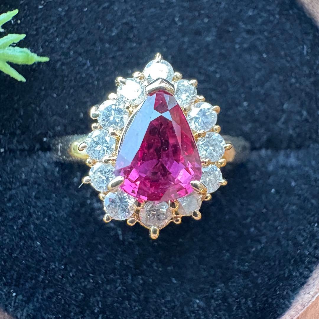 noah　天然ルビー 1.04ct 18金 リング 12号 鑑別付