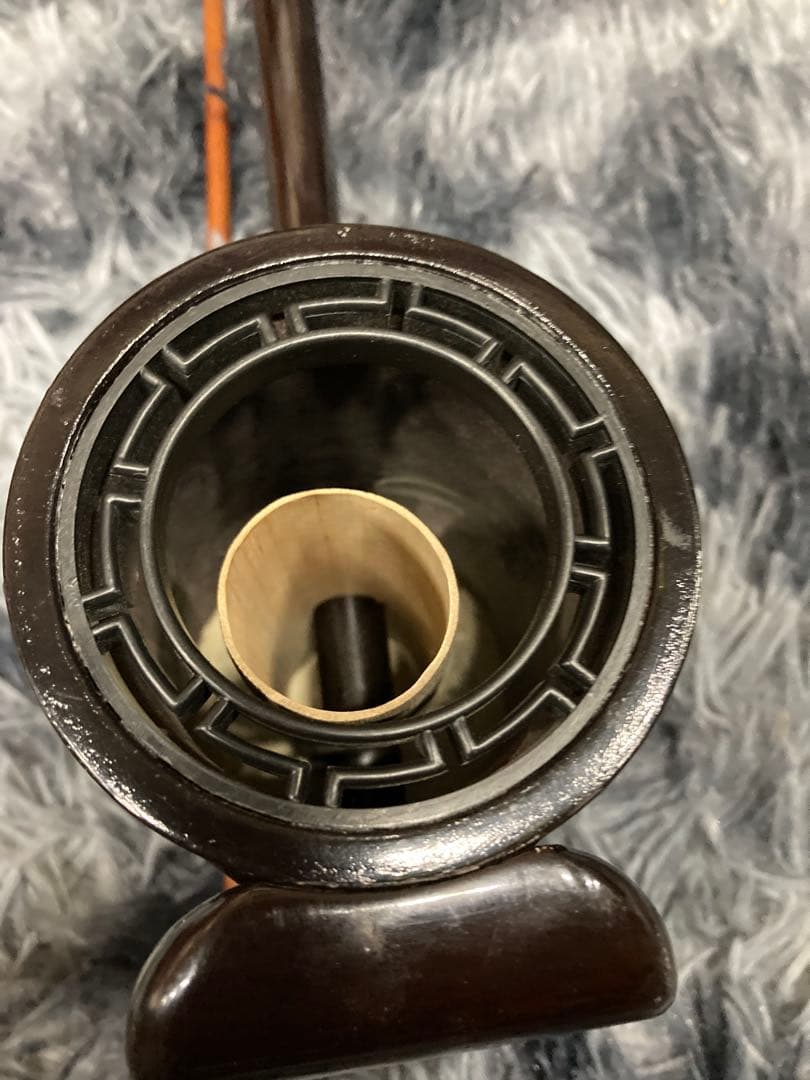 B0301)二胡☆品・現状品、ヘビ皮 ケース付き