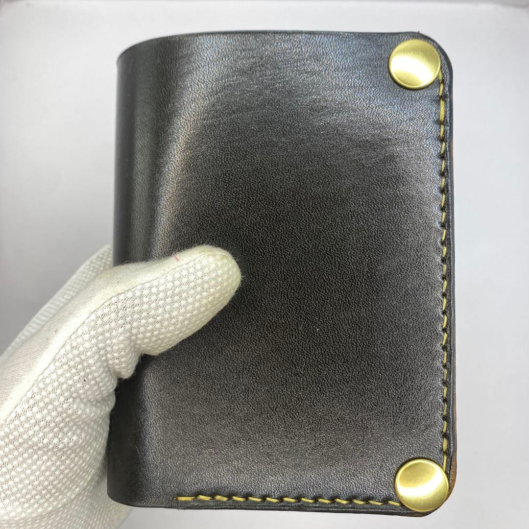 マ*ズ様 オークション 無骨！お札折らずに収納できる無骨な手染めミドルトラッカー