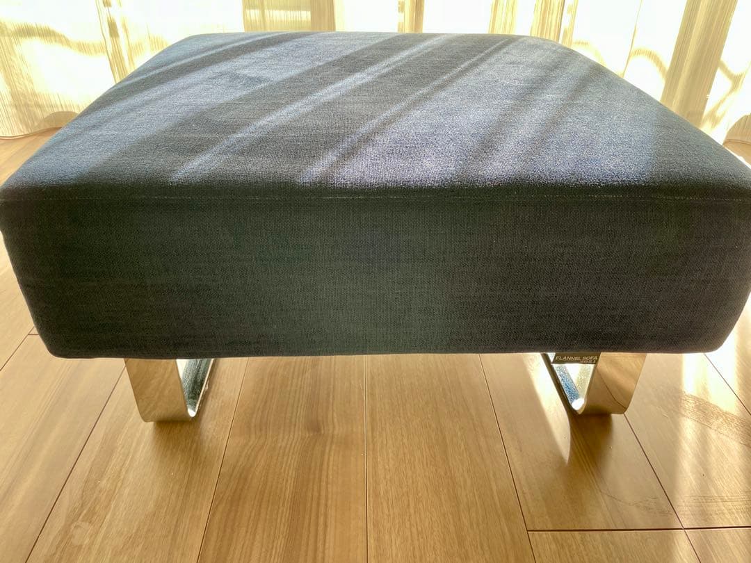 【最安値】フランネルソファ シエスタ スツール&クッション ネイビー