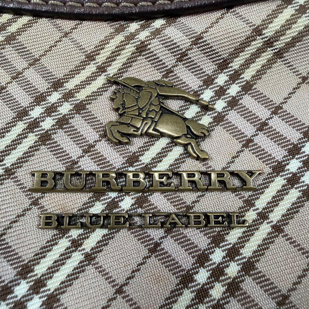 【美品】バーバリーブルーレーベル　ショルダーバッグ　2way ナイロン　ピンク