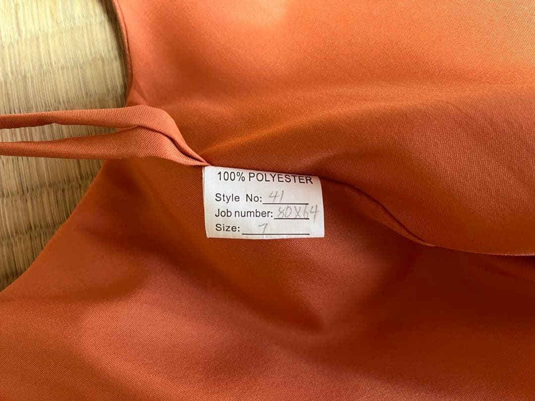 【美晴ドレス】テラコッタＶネック　カラーロングドレス　Ｍサイズ