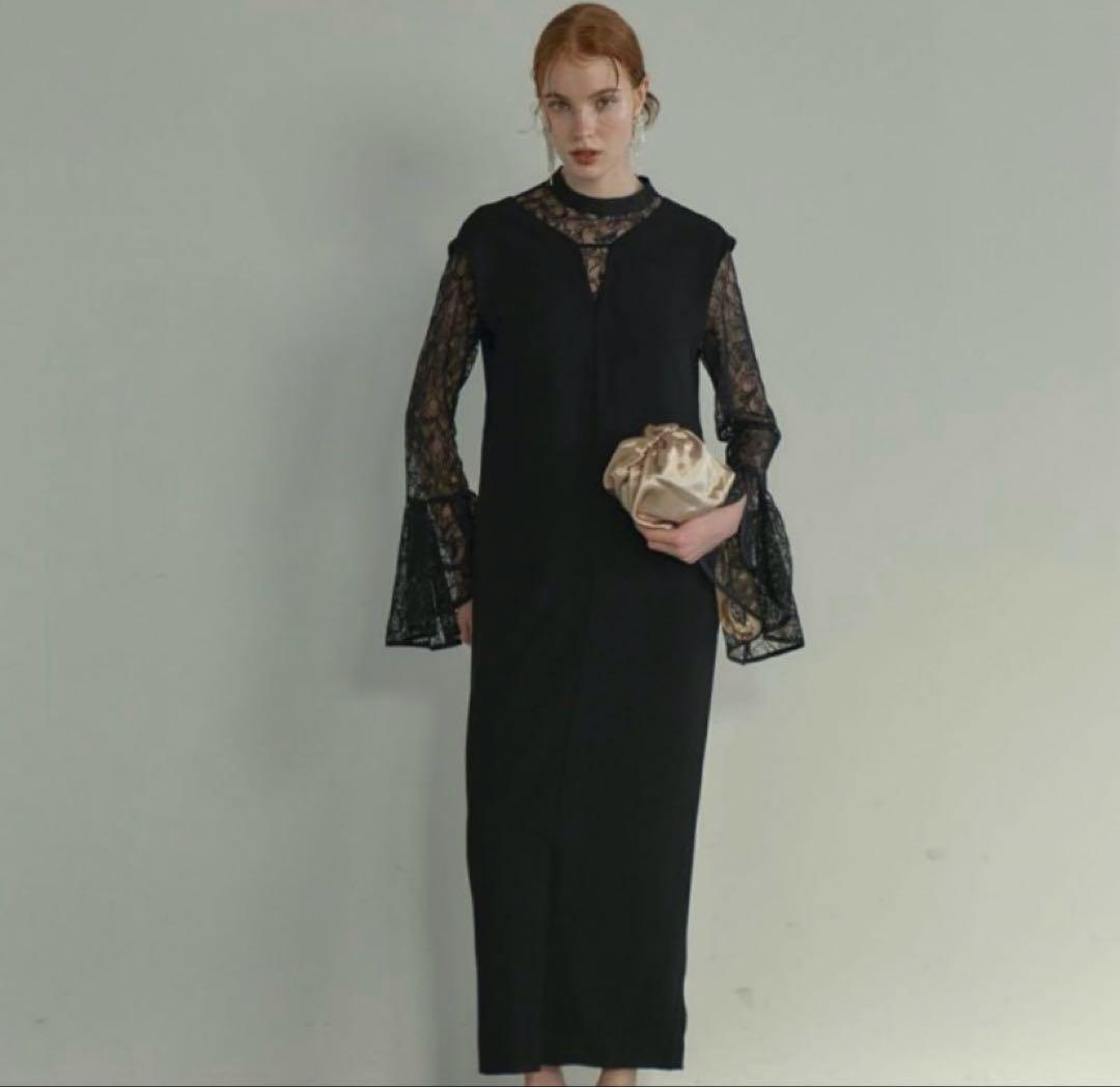 スーツ・フォーマル・ドレス ANDRESD bell sleeve slit dress L brown bell sleeve slit dress | ANDRESD