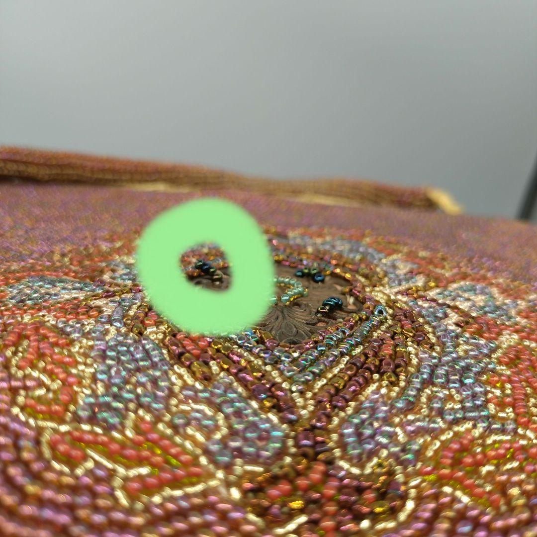 東京浅草孔雀堂　ビーズ刺繍 クラッチバッグ 　和装　着物　パーティ　レトロ