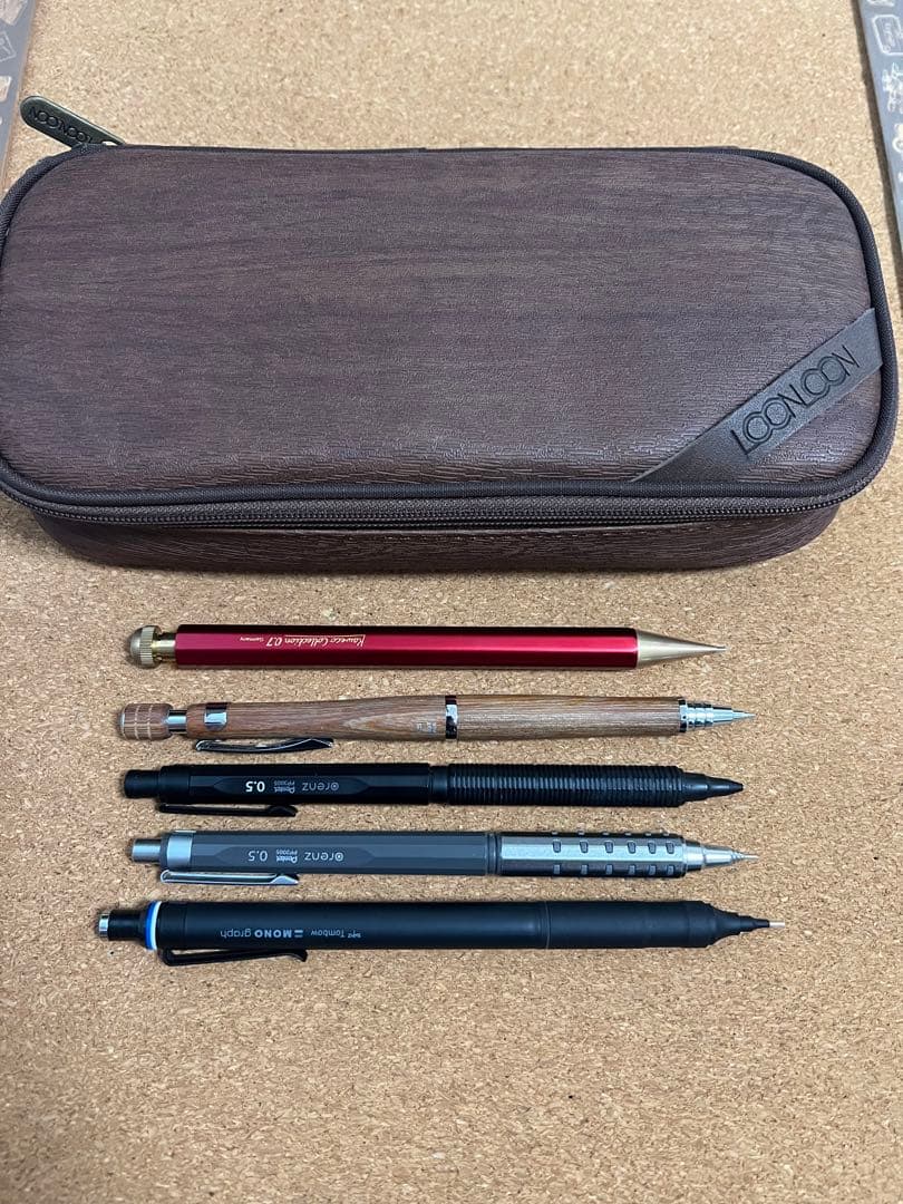 ペンケース、シャーペンまとめ売り レザーペンケース・シャーペン