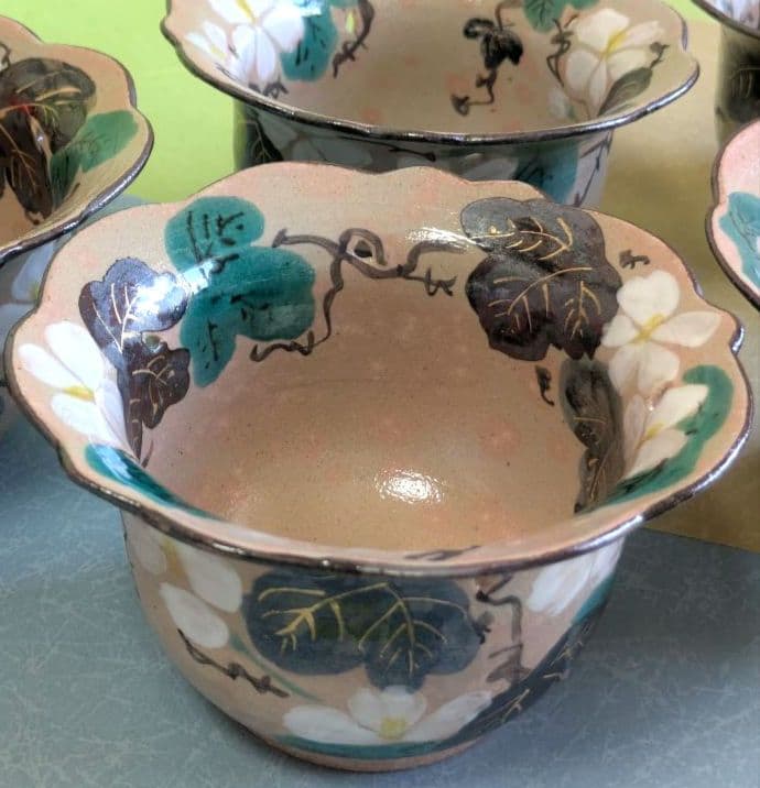 乾山写秋草向付5客 京焼 茶道具 茶懐石 乾山写秋草向付5客 京焼 茶道具