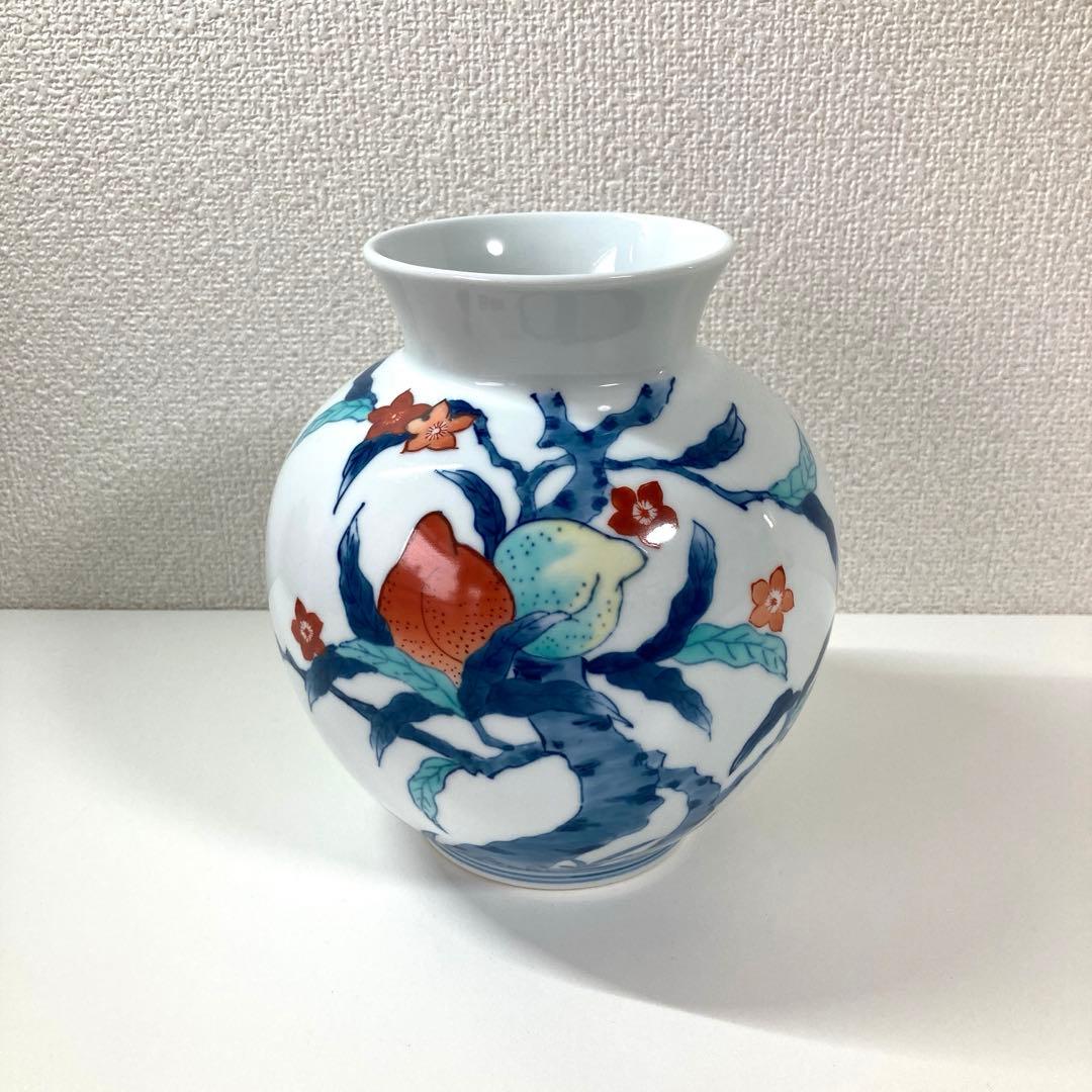 鍋島焼 花瓶 青山窯 桃 伊万里 有田 - メルカリ
