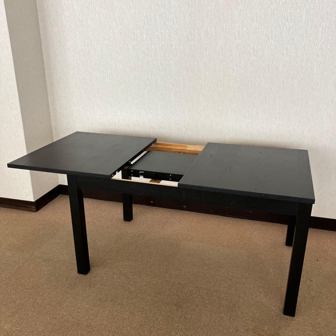 IKEA イケア　伸長式ダイニングテーブル　BJURSTA ブラック　傷あり