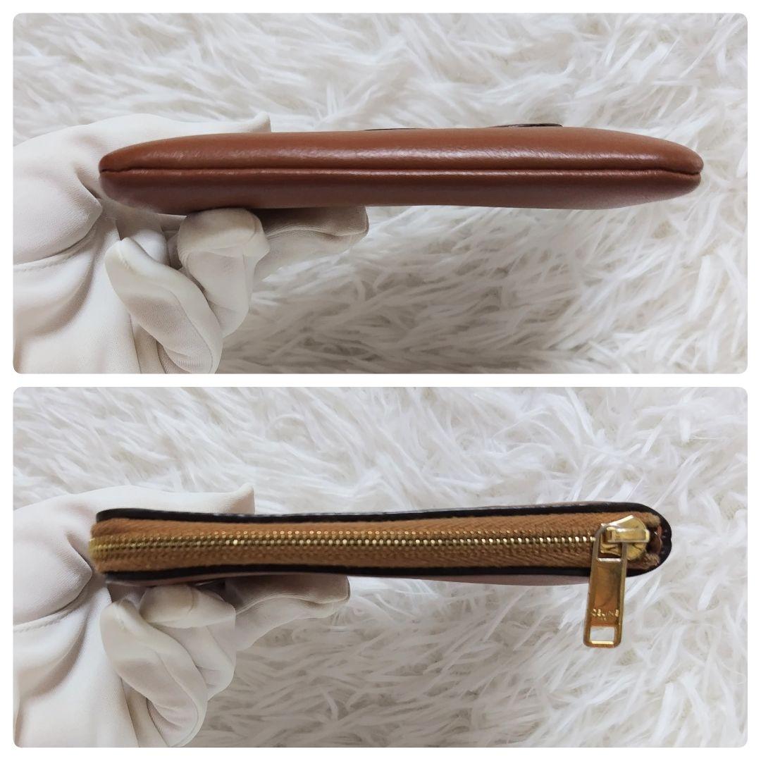 レア美品✨セリーヌ◇キュイルトリオンフケース　キーリング付きブラウン