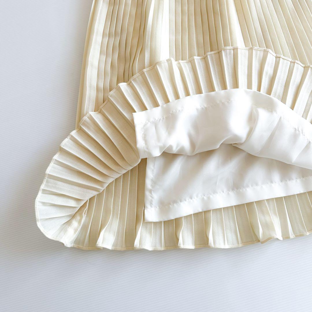 【新品タグ付き】ディオール / プリーツスカート M クリーム 未使用