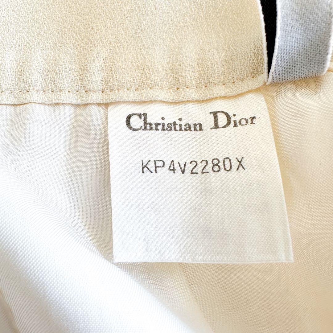 【新品タグ付き】ディオール / プリーツスカート M クリーム 未使用