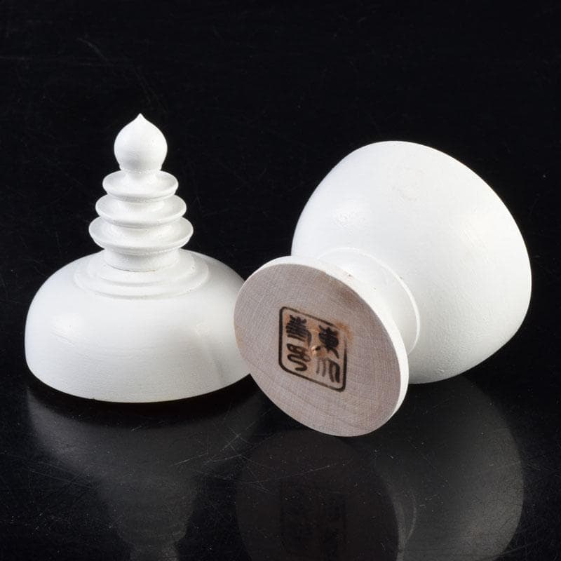 茶道具　木彫　東大寺古材　彩色　香合　時代箱　V　8499