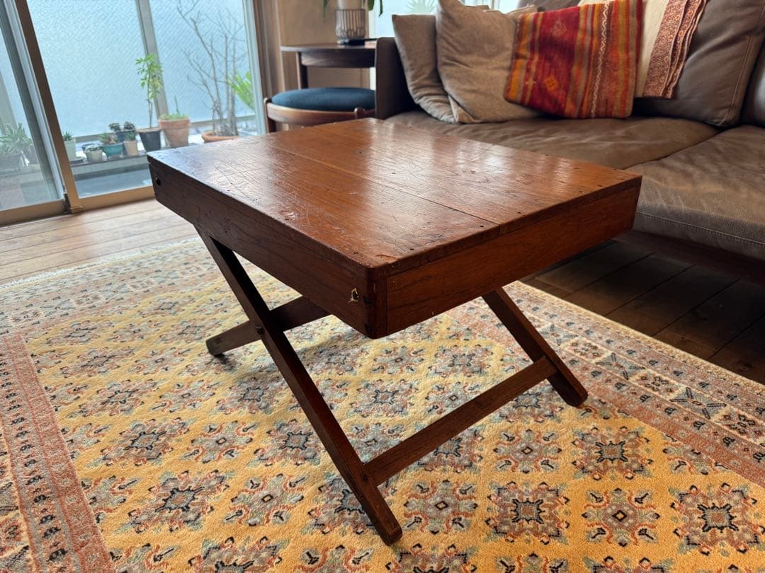 タイ・チェンマイ ヴィンテージ　ローテーブル(折りたたみ式) タイ・チェンマイ ヴィンテージ ローテーブル(折りたたみ式) 楽天市場