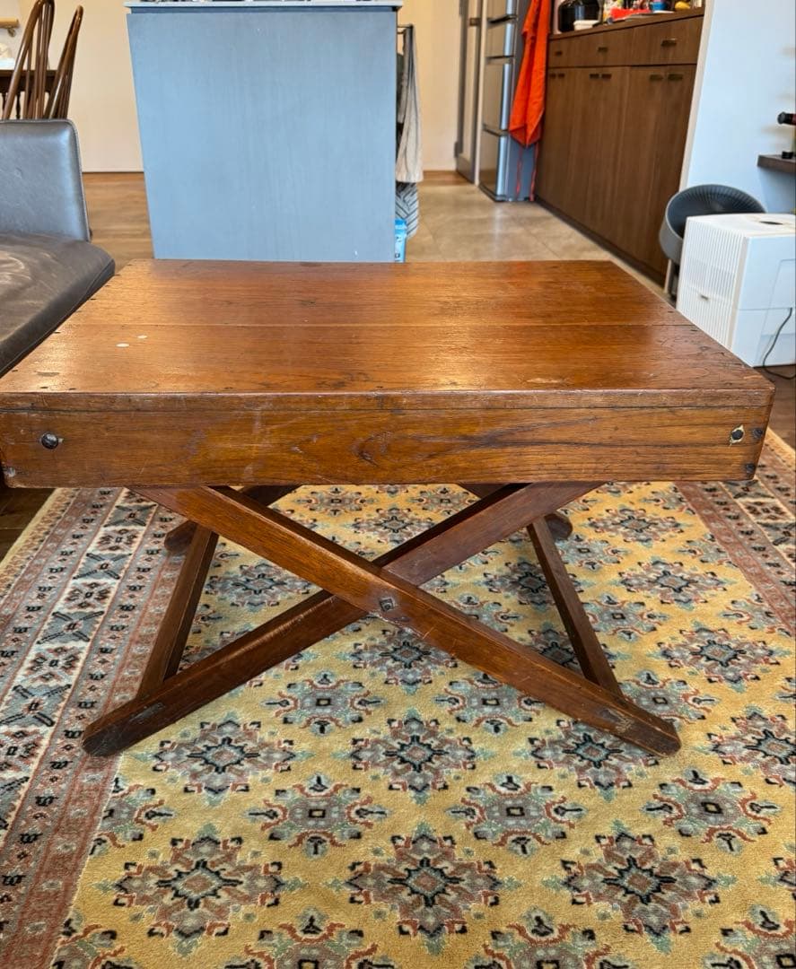 タイ・チェンマイ ヴィンテージ ローテーブル(折りたたみ式)