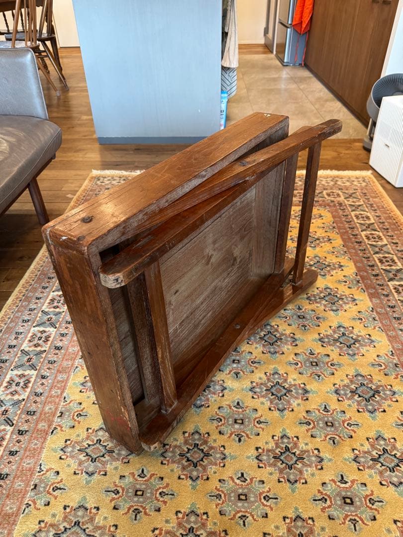 タイ・チェンマイ ヴィンテージ ローテーブル(折りたたみ式)